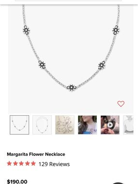 James Avery Silver Daisy Station Necklace